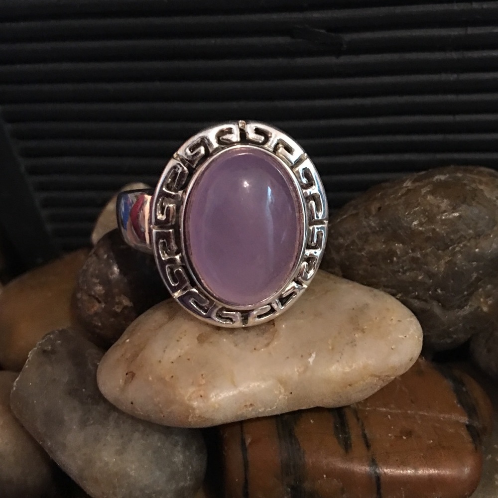 Sterling Silver Purple Jade Ring